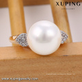 13888 Xuping Fashion 18K + anillos de perlas perfectos de color blanco para mujeres